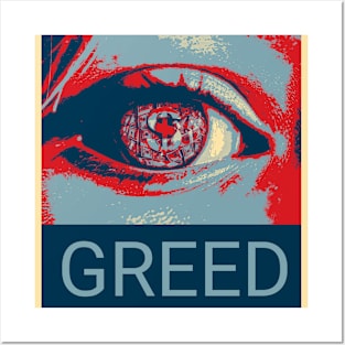 Greed - Shepard Fairey style design Posters and Art